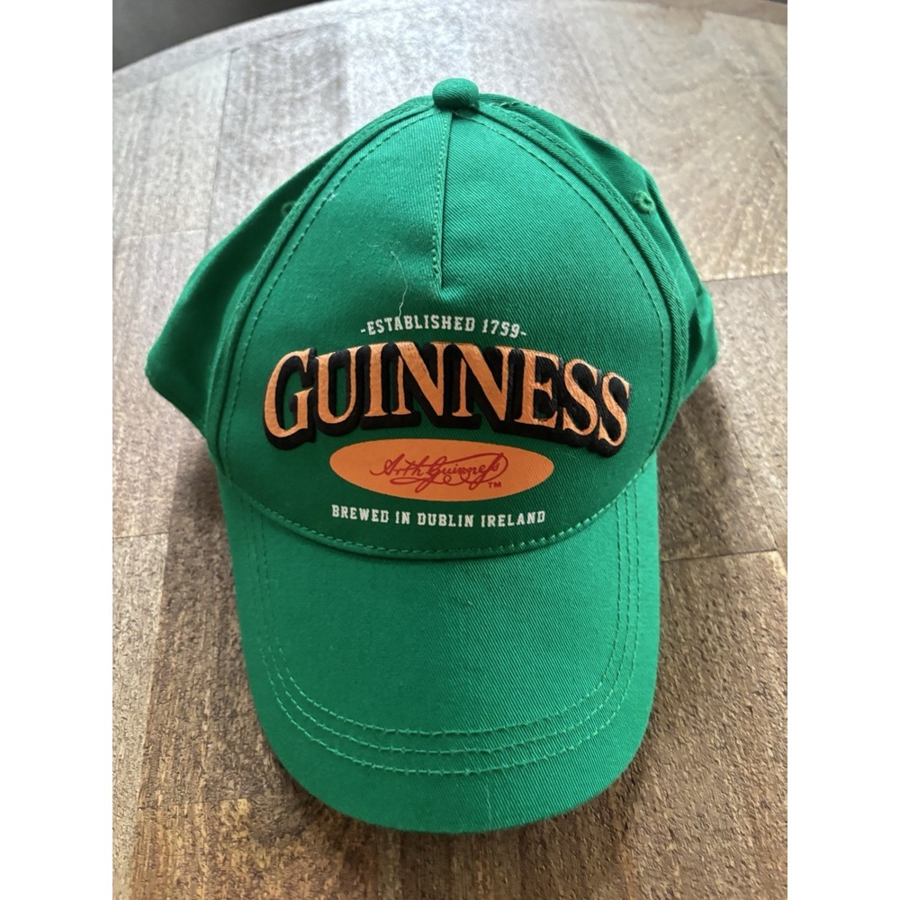 Guinness 1759 Shamrock Logo Beer Green Hat One Size Adjustable Cap